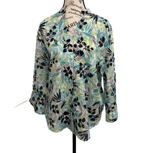 Alfred Dunner Women’s Blouse Size 14 Lightweight 3/4 Sleeves Multicolor Pattern